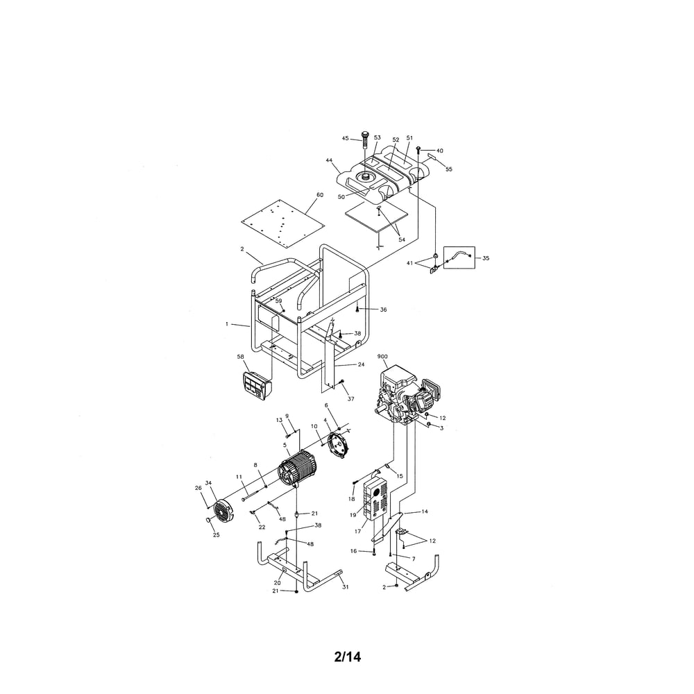Main Unit Diagram and Parts List for 030430  Briggs and Stratton Generator